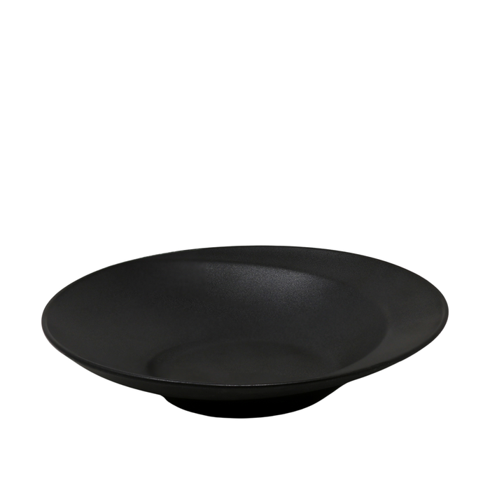Nella 11.75" Black Spiral Porcelain Pasta Plate - 9/Case - SP1 BK