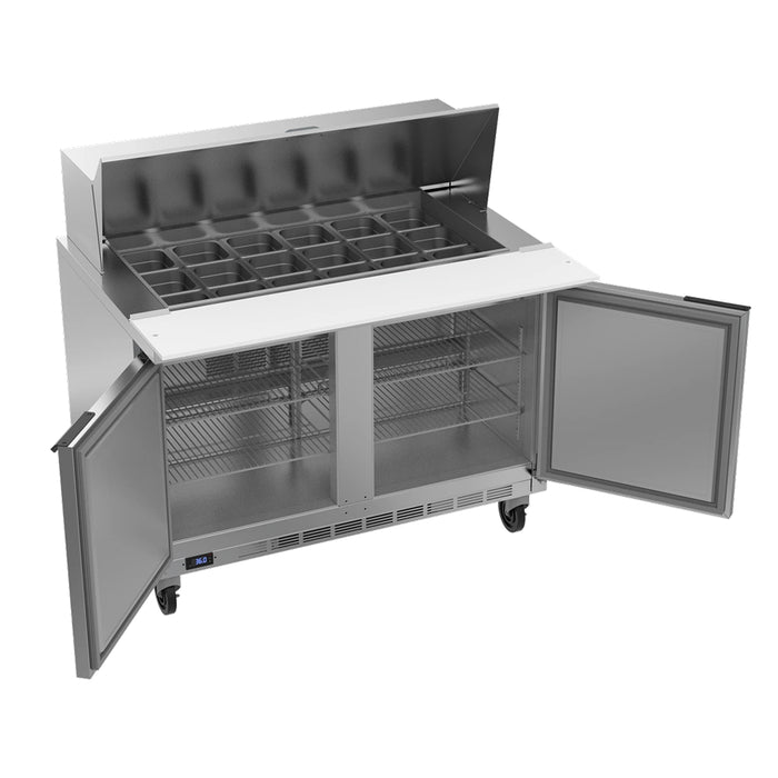 Beverage-Air SPE48HC-18M 48" 2-Door Mega Top Stainless Steel Salad / Sandwich Refrigerated Prep Table