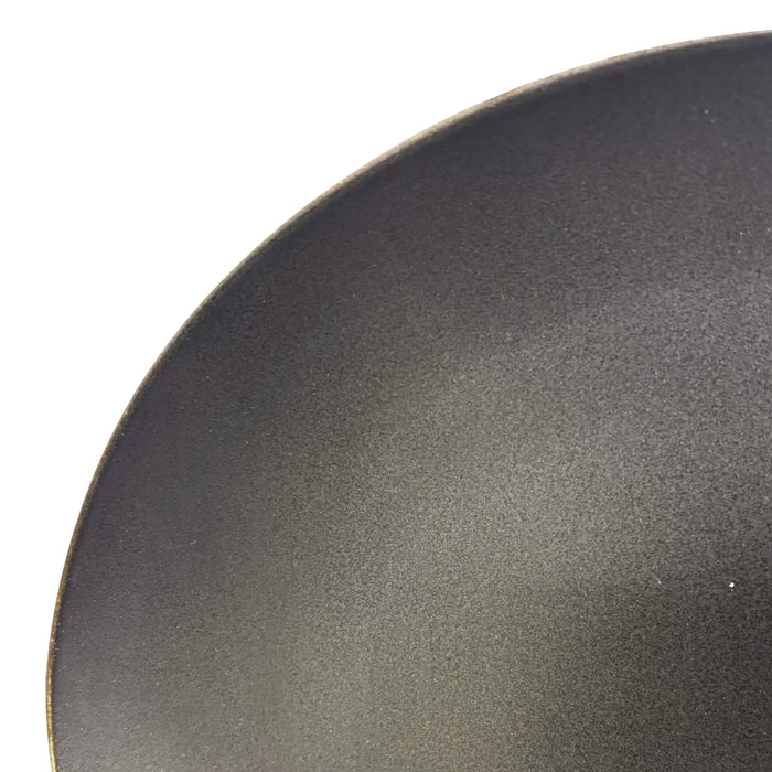 Nella 12" x 11" Black Oval Porcelain Steak Plate - 6/Case - ST02 BK