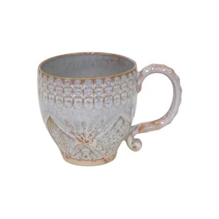 Costa Nova 9.6 Oz. Cristal Nacar Blue Stoneware Coffee Mug - 6/Case - STC131-NAC