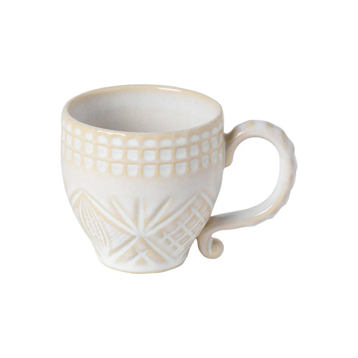 Costa Nova 9.6 Oz. Cristal White Stoneware Coffee Mug - 6/Case - STC131-WHI