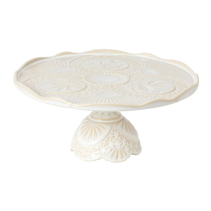 Costa Nova 12" Cristal White Round Stoneware Cake Stand - STD301-WHI