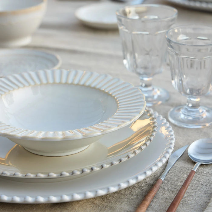 Costa Nova 9" Cristal White Round Stoneware Soup/Pasta Plate - 6/Case - STP231-WHI