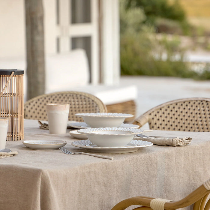 Costa Nova 9" Cristal White Round Stoneware Soup/Pasta Plate - 6/Case - STP231-WHI
