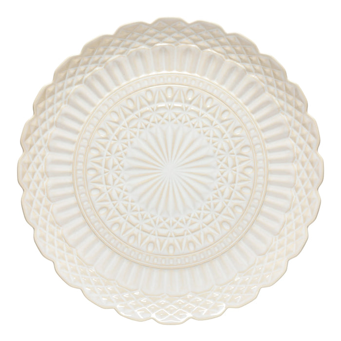 Costa Nova 15.4" Cristal Round Stoneware Serving Platter - STP391-WHI