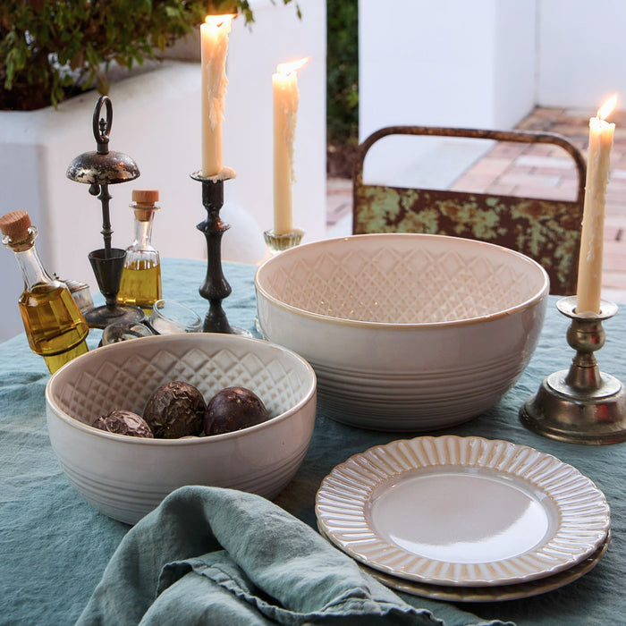Costa Nova 8.5" Cristal White Round Stoneware Small Serving Bowl - STS211-WHI