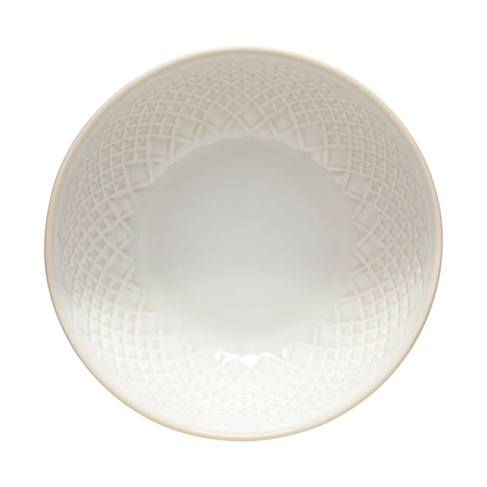 Costa Nova 11.25" Cristal White Round Stoneware Serving Salad Bowl - STS291-WHI