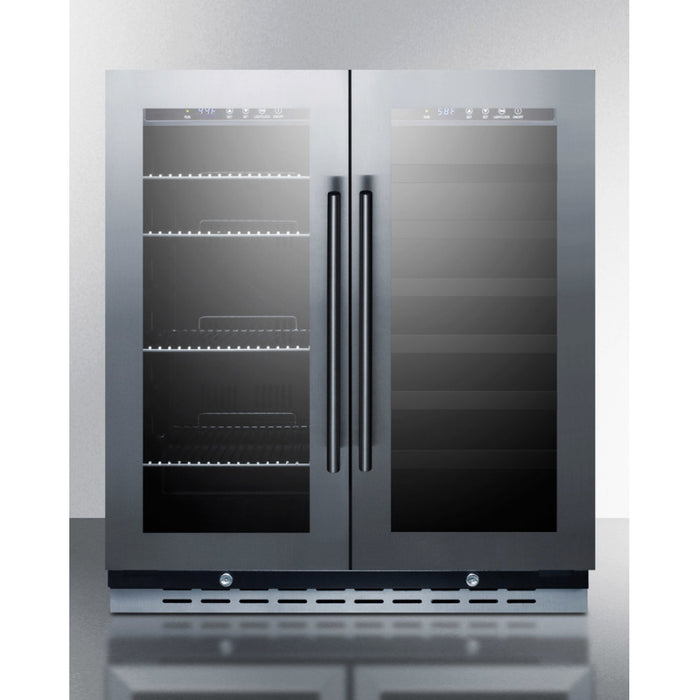 Summit SWBV3067B 30" Dual Zone Wine Cabinet with Digital Thermostat Control - 33 Bottles