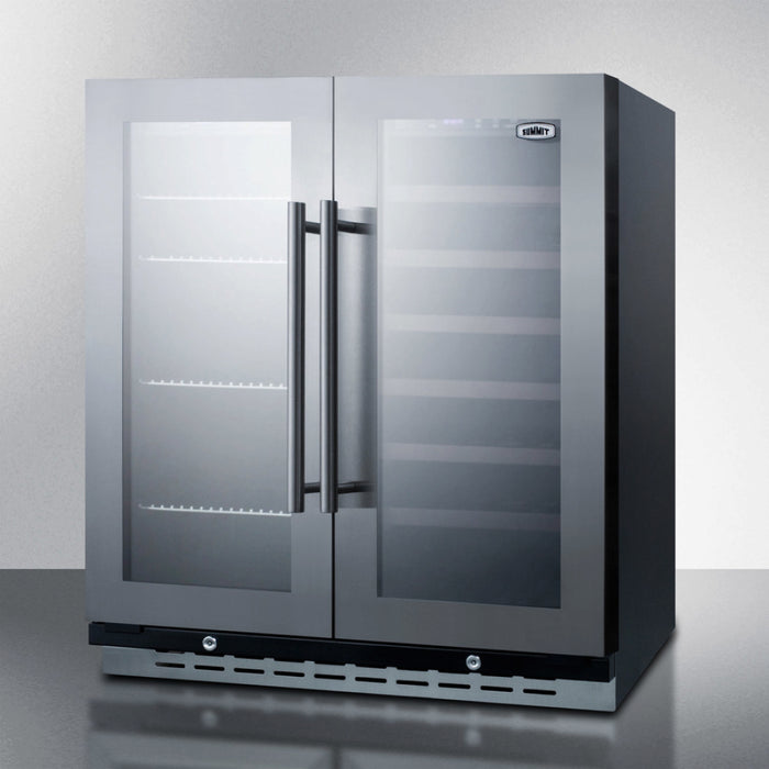 Summit SWBV3067B 30" Dual Zone Wine Cabinet with Digital Thermostat Control - 33 Bottles