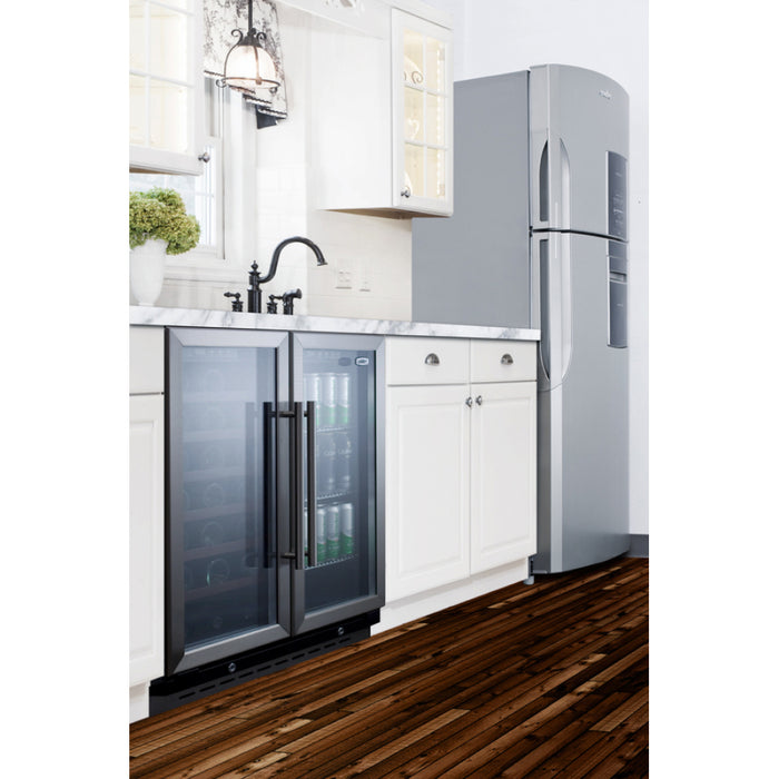 Summit SWBV3067B 30" Dual Zone Wine Cabinet with Digital Thermostat Control - 33 Bottles