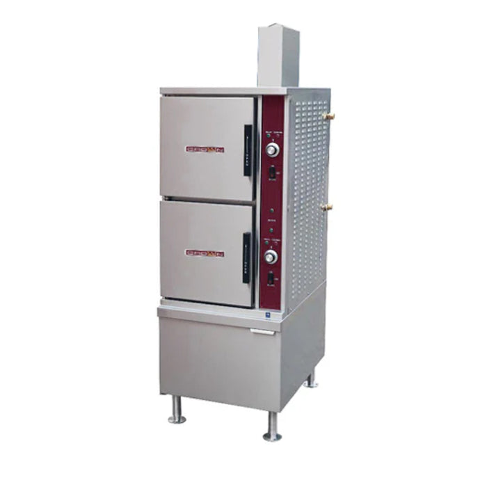 Crown Steam 10-Pan Convection Steamer with Natural Gas Steam and Cabinet SX-10G3