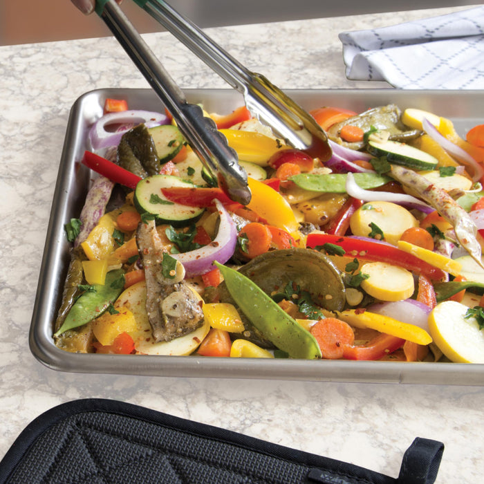 Winco SXP-1318 13" x 18" Half Size Open Bead Stainless Steel Sheet Pan