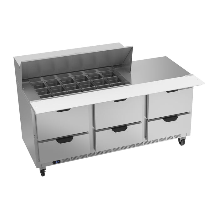 (DEMO) Beverage-Air SPED72HC-18M-6 72" 6-Drawer Mega Top Sandwich Prep Table