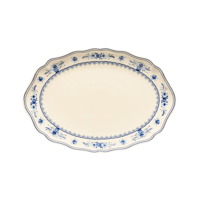 Costa Nova 12.75" x 8.75" Vila Beige-Blue Oval Stoneware Platter - TA321-BBL