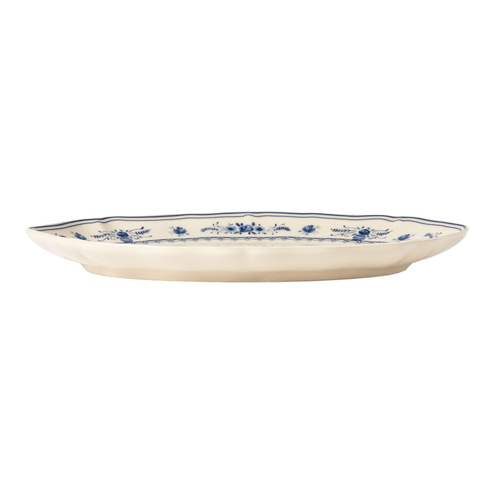 Costa Nova 12.75" x 8.75" Vila Beige-Blue Oval Stoneware Platter - TA321-BBL