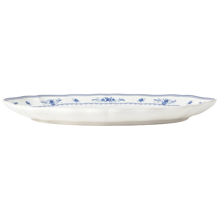Costa Nova 16" x 11.12" Vila Whtie-Blue Oval Stoneware Platter - TA401-WBL