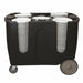 Igloo 28" Adjustable Dish Cart with 6 Dividers - SIDE VIEW WITH DISHES