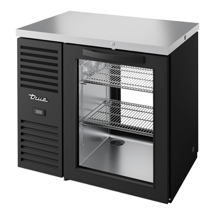 True TBR36-PTSZ1-L-B-G-G-1 36" Glass 1-Door Pass-Thru Single Zone Back Bar Refrigerator