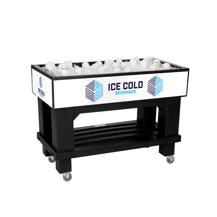 IRP 120 Qt. Texas Icer Mobile Insulated Ice Bin Merchandiser with Shelf and Drain