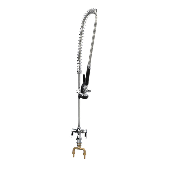 Top-Line TLL50-1100-BRZ Pre-Rinse, Single Hole Base, 18" Flexible Inlets, 6" Wall Bracket