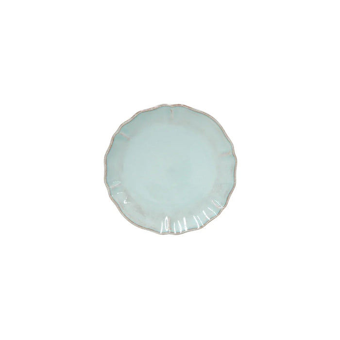 Costa Nova 6.5" Alentejo Turquoise Round Stoneware Appetizer Plate - 6/Case - TP172-TRQ