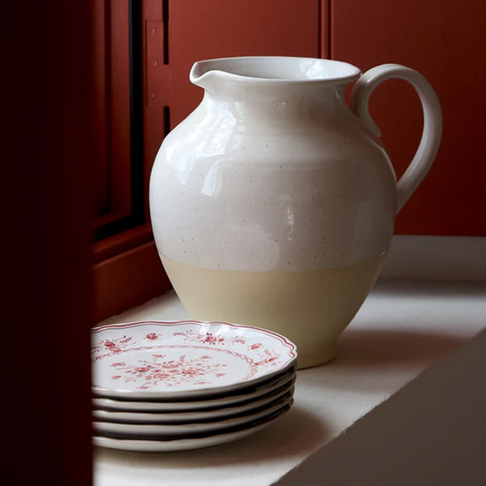 Costa Nova 6.6" Vila White-Red Bread Plate - 6/Case - TP172-WRD