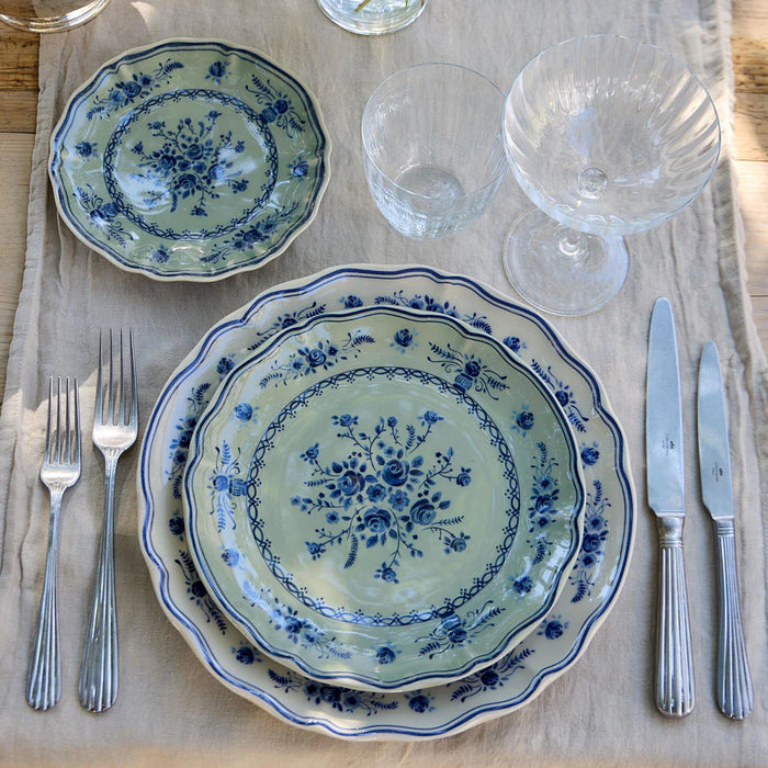Costa Nova 8.37" Vila Olive-Blue Round Stoneware Salad/Dessert Plate - TP213-OBL