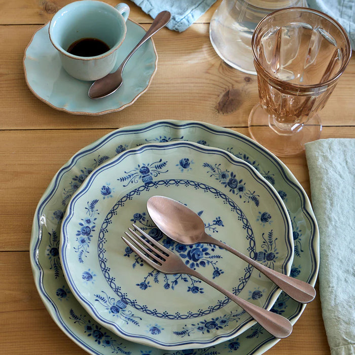 Costa Nova 8.37" Vila Olive-Blue Round Stoneware Salad/Dessert Plate - TP213-OBL