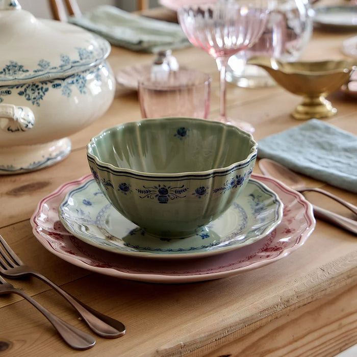 Costa Nova 8.37" Vila Olive-Blue Round Stoneware Salad/Dessert Plate - TP213-OBL