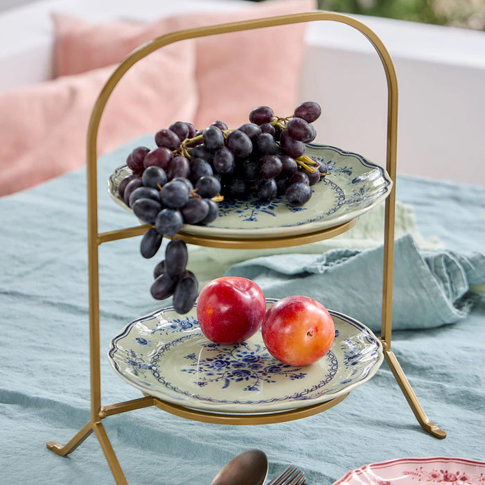 Costa Nova 8.37" Vila Olive-Blue Round Stoneware Salad/Dessert Plate - TP213-OBL