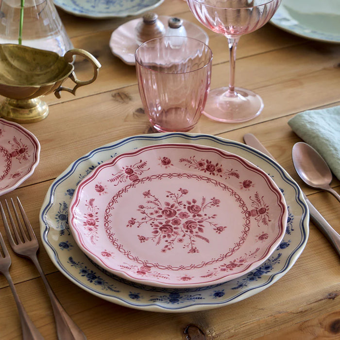 Costa Nova 8.37" Vila Pink-Red Round Stoneware Salad/Dessert Plate - TP213-PRD