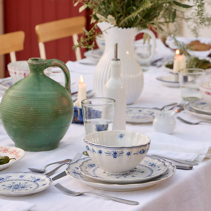 Costa Nova 8.37" Vila White-Blue Round Stoneware Salad/Dessert Plate - TP213-WBL