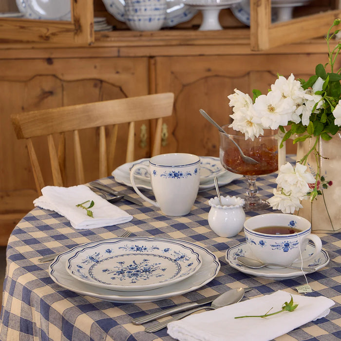 Costa Nova 8.37" Vila White-Blue Round Stoneware Salad/Dessert Plate - TP213-WBL