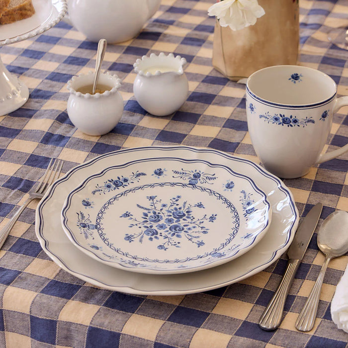 Costa Nova 8.37" Vila White-Blue Round Stoneware Salad/Dessert Plate - TP213-WBL