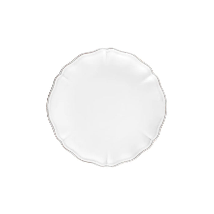 Costa Nova 8.5" Alentejo White Round Stoneware Salad/Dessert Plate - 6/Case - TP213-WHT