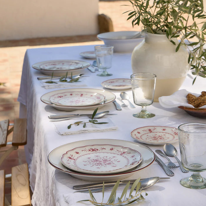 Costa Nova 8.37" Vila White-Red Round Stoneware Salad/Dessert Plate - TP213-WRD