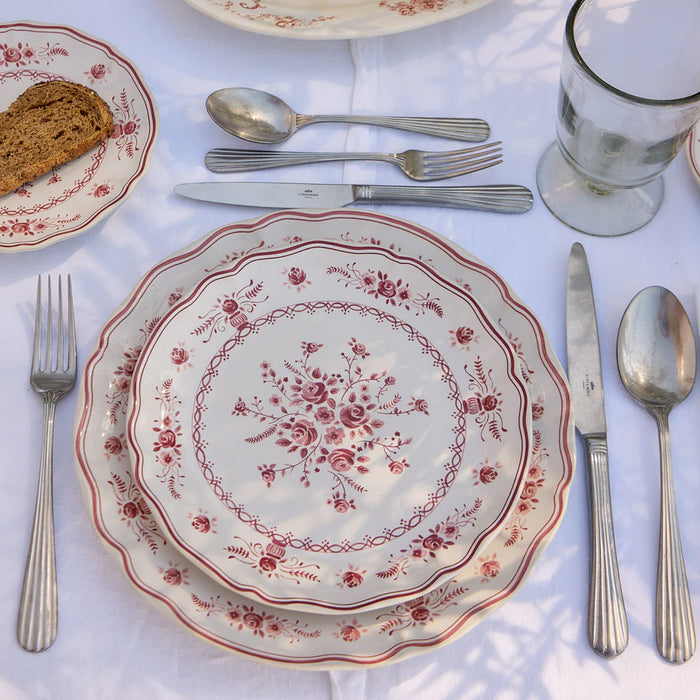 Costa Nova 8.37" Vila White-Red Round Stoneware Salad/Dessert Plate - TP213-WRD