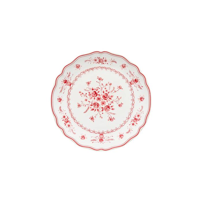 Costa Nova 8.37" Vila White-Red Round Stoneware Salad/Dessert Plate - TP213-WRD