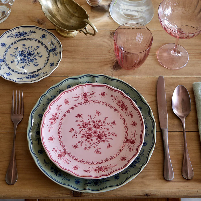 Costa Nova 10.6" Vila Olive-Blue Round Stoneware Dinner Plate - TP273-OBL