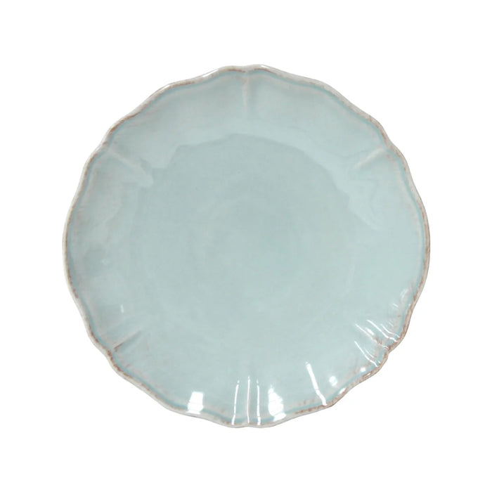 Costa Nova 10.75" Alentejo Turquoise Round Stoneware Dinner Plate - 6/Case - TP273-TRQ