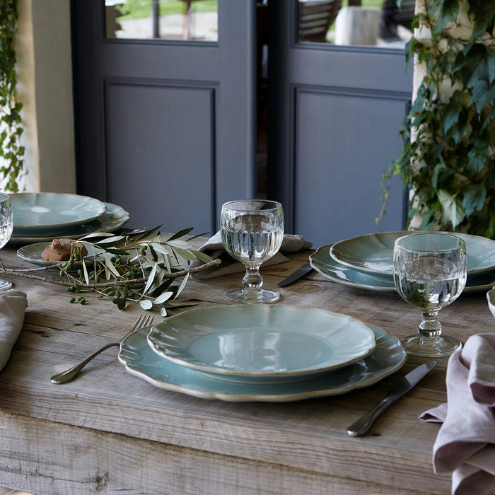 Costa Nova 10.75" Alentejo Turquoise Round Stoneware Dinner Plate - 6/Case - TP273-TRQ
