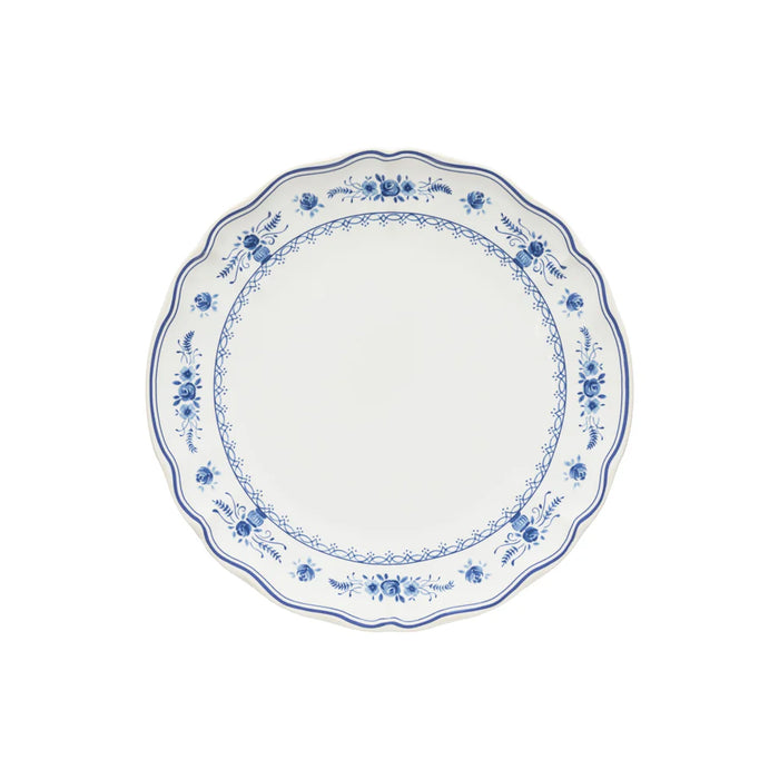 Costa Nova 10.6" Vila White-Blue Round Stoneware Dinner Plate - TP273-WBL