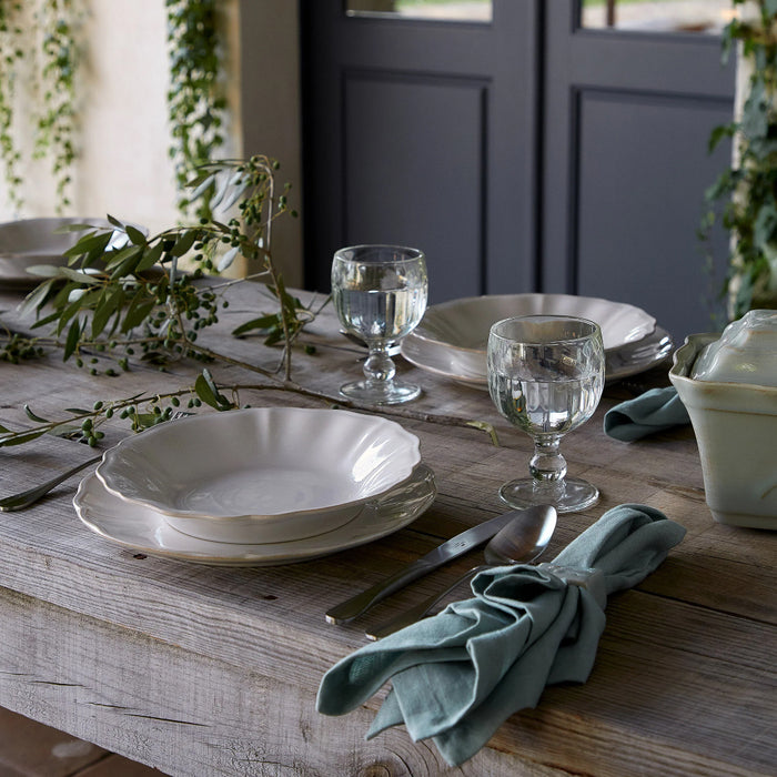 Costa Nova 10.75" Alentejo White Round Stoneware Dinner Plate - 6/Case - TP273-WHT