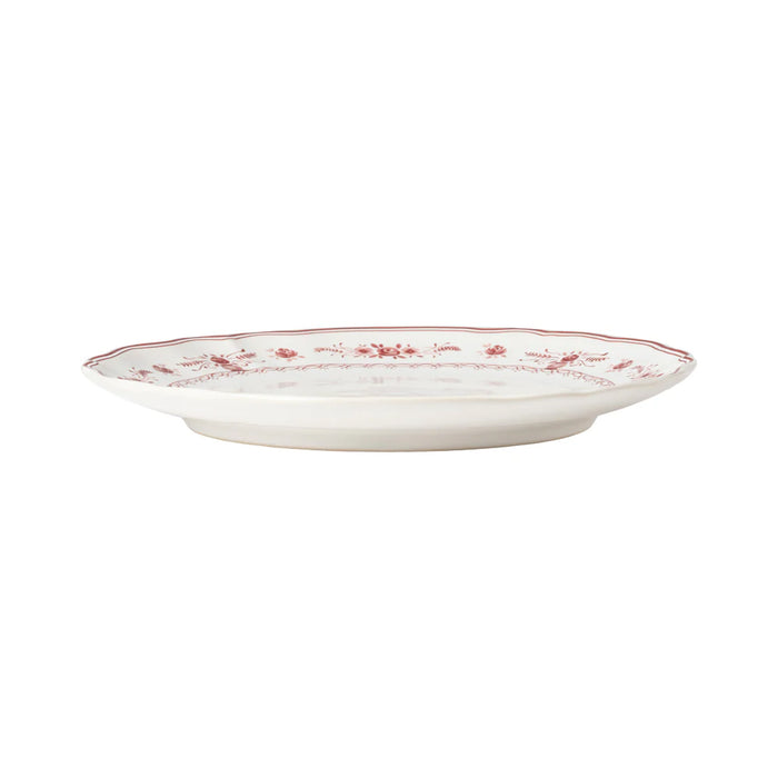 Costa Nova 10.6" Vila White-Red Round Stoneware Dinner Plate - TP273-WRD
