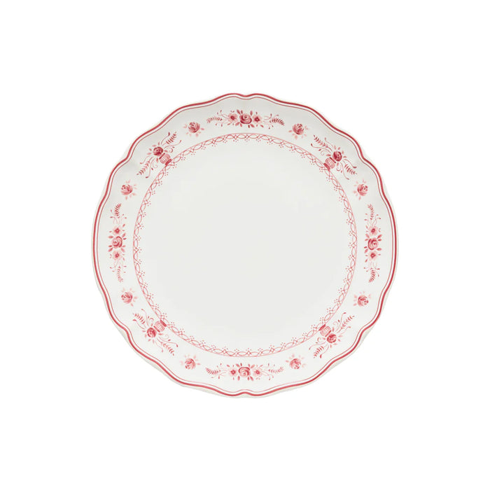 Costa Nova 10.6" Vila White-Red Round Stoneware Dinner Plate - TP273-WRD