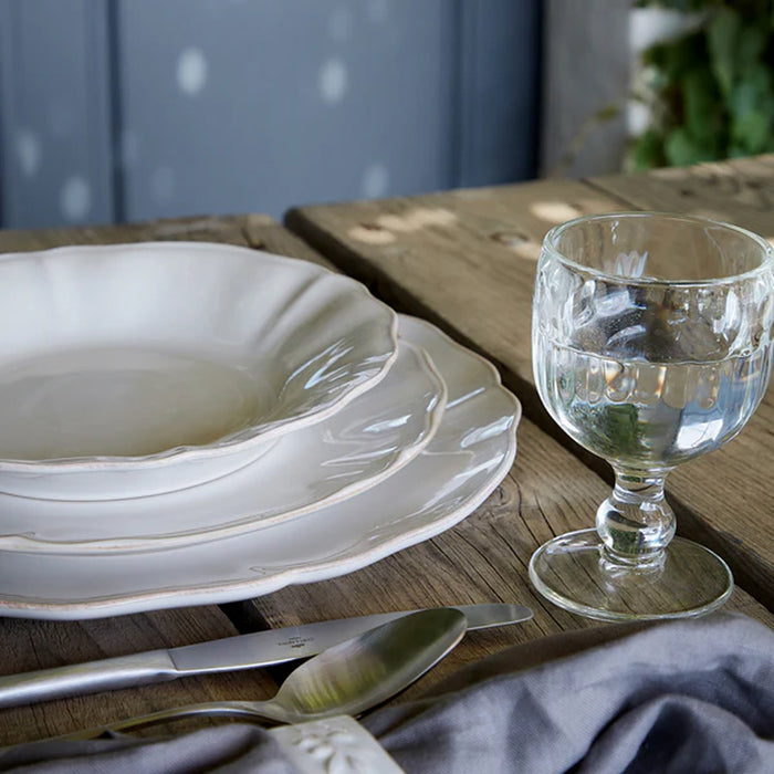 Costa Nova 13.5" Alentejo Round White Stoneware Charger Platter - 6/Case - TP331-WHT