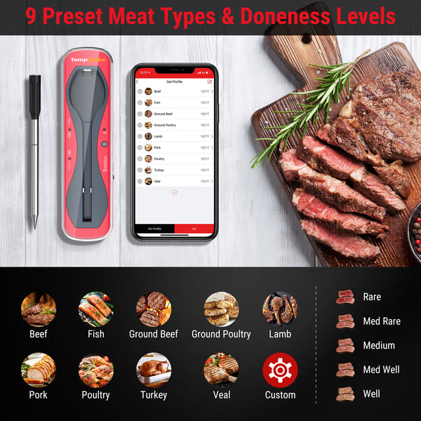 ThermoPro TempSpike TP960W Wireless Meat Thermometer with 500 ft. Remote Range