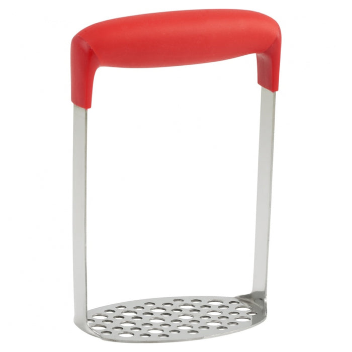 Trudeau 05117168 6.5" Oval Stainless Steel Potato Masher - Red