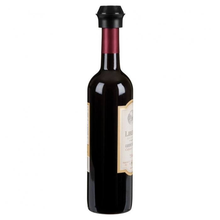 Trudeau 0579009 Wine Preserving Pump with 2 Stoppers Set - Black