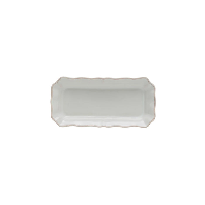 Costa Nova 8.25" x 4" Alentejo Small Rectangular White Stoneware Tray - TR211-WHT
